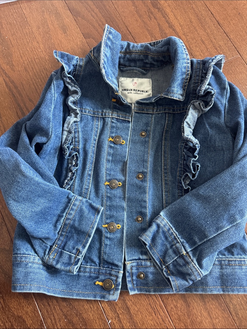 Urban Republic Blue Denim Ruffle-Trim Jean Jacket for Kids